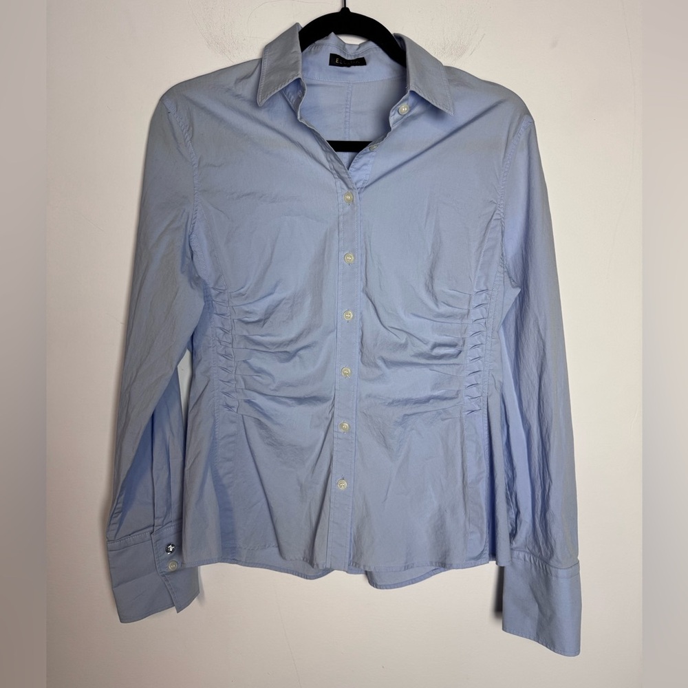 Escada Blue Blouse Button Down - image 2